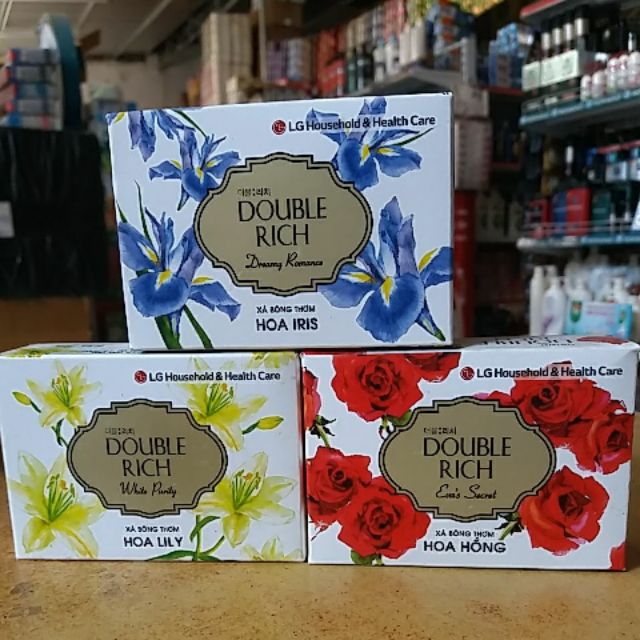Xà bông thơm Double rich 90g hương hoa iris.