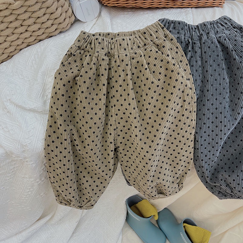 MNGRL Quần Jogger Chấm Bi Thời Trang Mùa Thu Hàn Quốc Cho Bé Trai Bé Gái