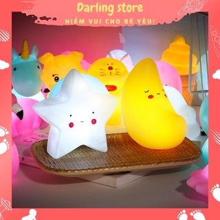 Đèn ngủ LED thiết kế hoạt hình dễ thương tặng kèm pin làm đồ chơi cho bé khi đi ngủ