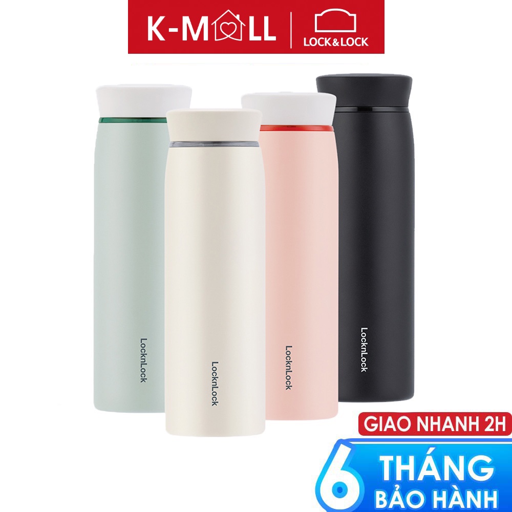 Bình giữ nhiệt Lock&Lock Feather Light Ring 460ml có khay lưới lọc trà, cầm nhẹ tay LHC4244 - K-MALL