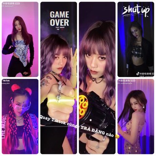 Đèn LED tiktok đổi màu 3 trong 1 - Hồng, Xanh Đèn Led màu quay decor trang trí nhà cửa