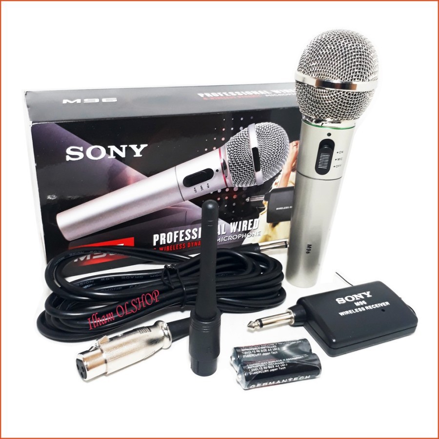 Micro Hát Karaoke Không Dây Có Dây Cáp Chất Lượng Cao Sony M96