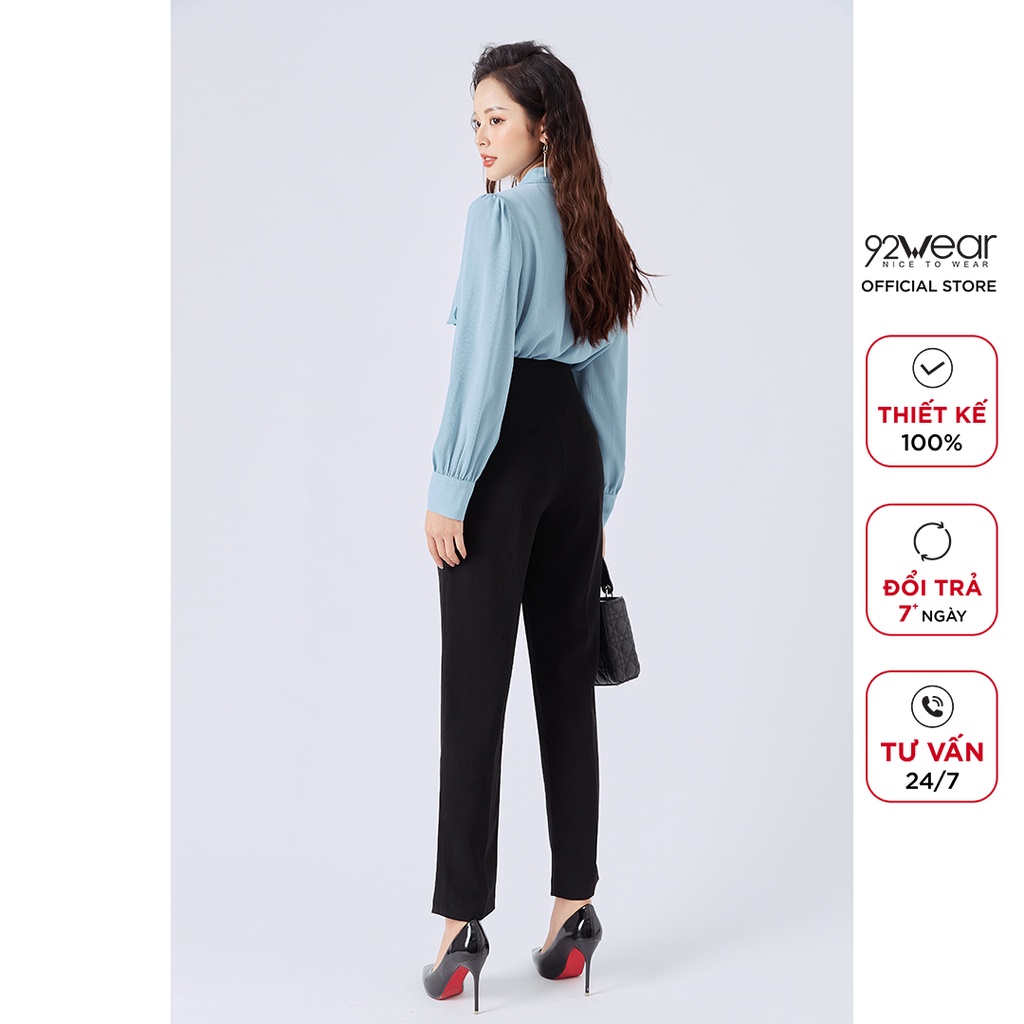 Quần tây baggy nữ 92WEAR thiết kế cạp liền công sở trẻ trung hiện đại QGA1716