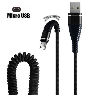 Micro USB  Spring Durable Cable Data Fast Charging A