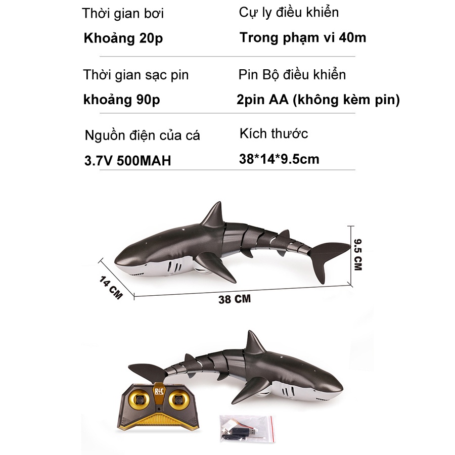 Mua Đồ Chơi Cá Mập Điều Khiển Dưới Nước Cho Bé 3 Màu Xanh Đen Xám Siêu ...
