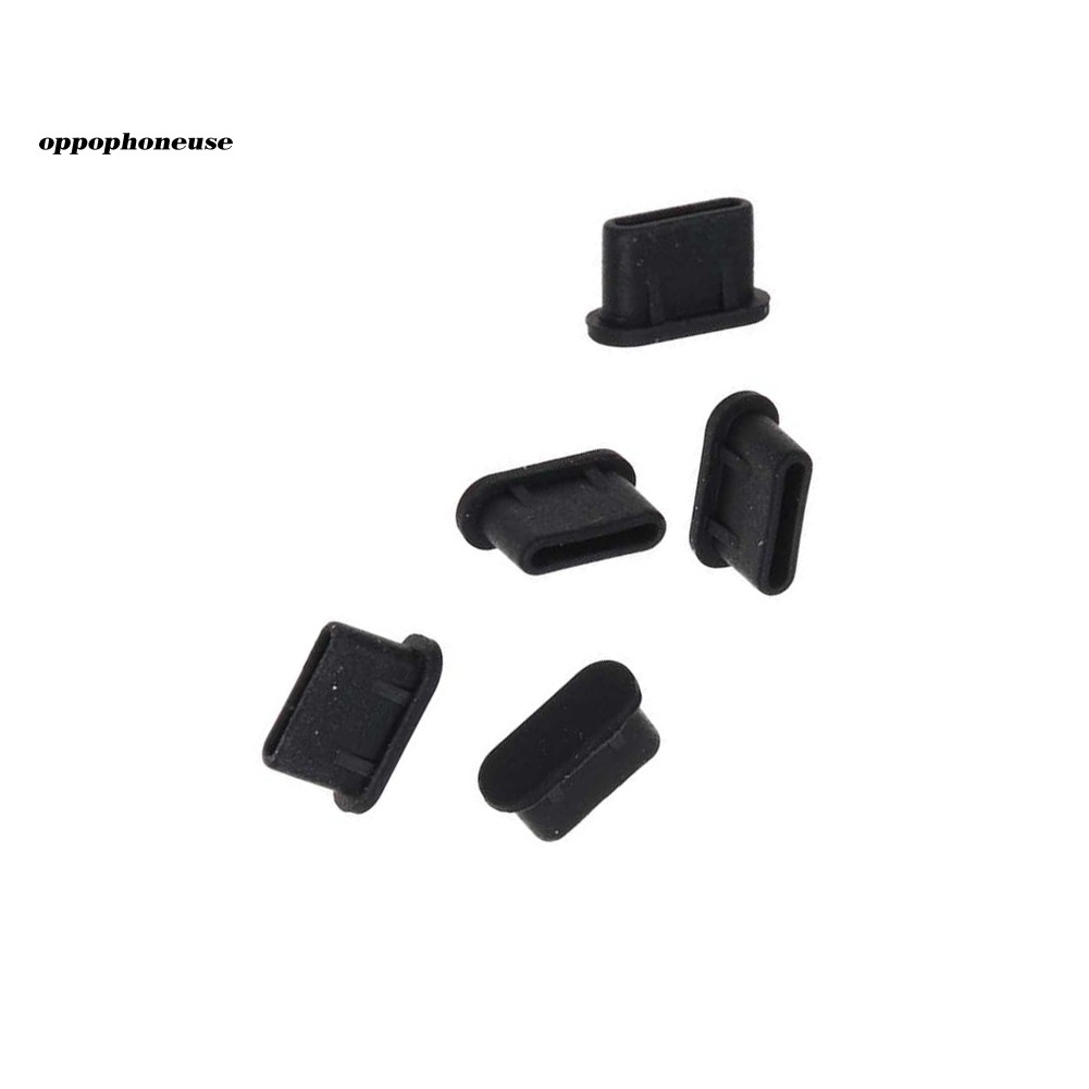 【OPHE】5Pcs Silicone Anti-Dust Type-C Tablet Phone Charger Interface Soft Plug Cover