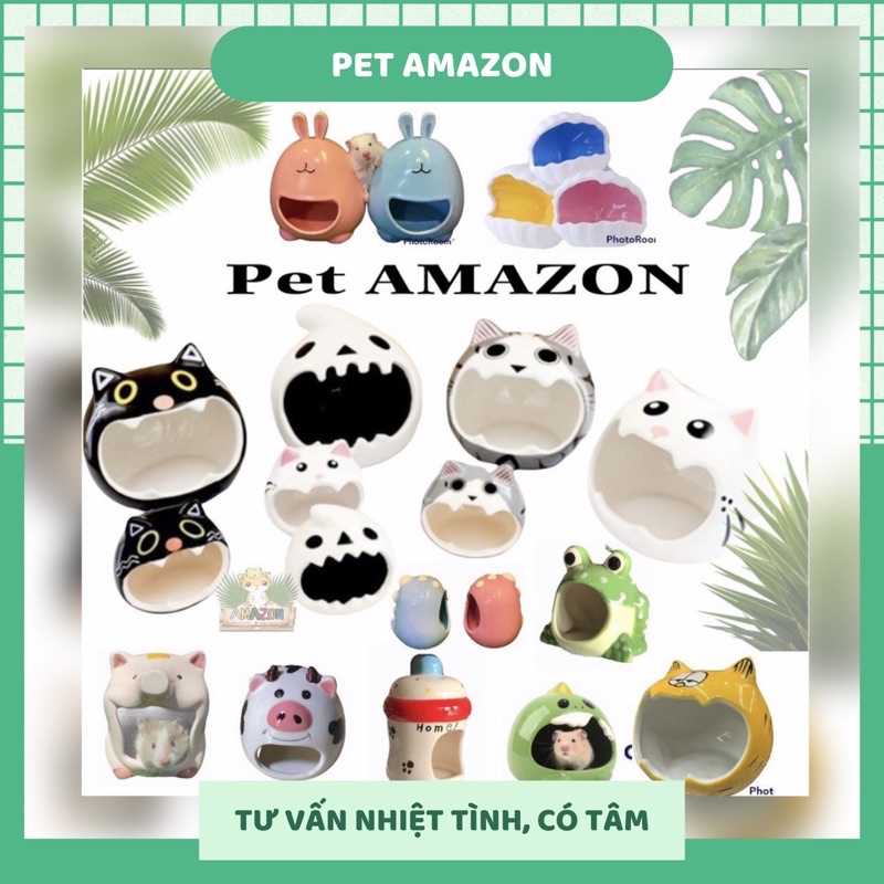 Nhà Ngủ Sứ Cao Cấp dành cho Hamster,sóc,nhím,thỏ,bọ ú