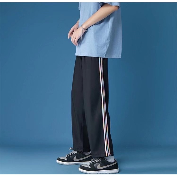 Quần Dài Thể Thao Kẻ Sọc Hai Bên Phong Cách Nhật Bản Cho Nam