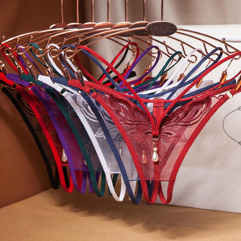 Quần Lót Lọt Khe Thêu Chữ T Phối Dây Chéo Thời Trang Gợi Cảm Cho Nữ