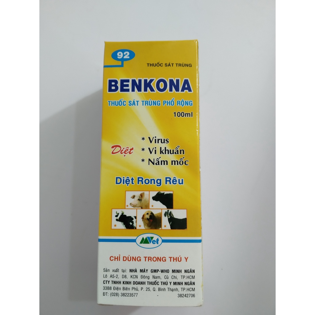 Phun, xịt sát trùng chuồng trại BENKONA   chai 100ML