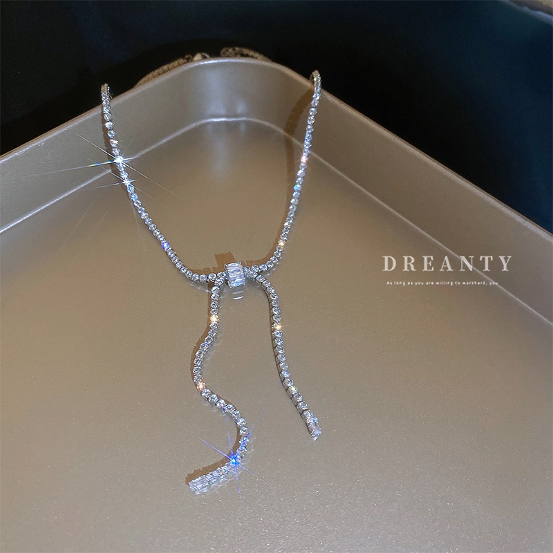Dây Chuyền Mặt Nơ Đính Đá Zircon Sang Trọng Thời Trang