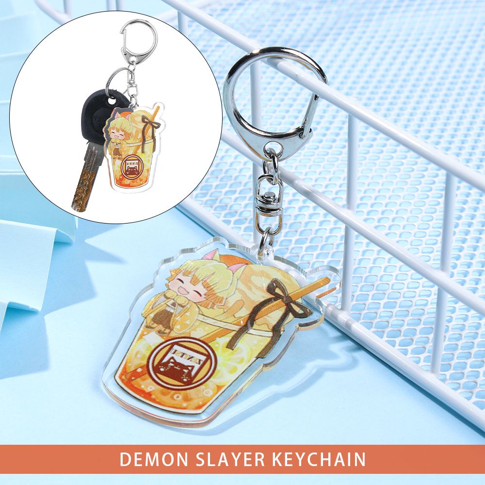 Móc khóa bằng acrylic họa tiết thanh gươm diệt quỷ hoạt hình dễ thương