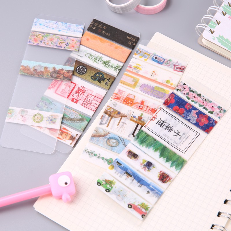 Tap chiết washi thẻ lưu trữ sticker nhựa nhám dẻo, góc tròn. STT034