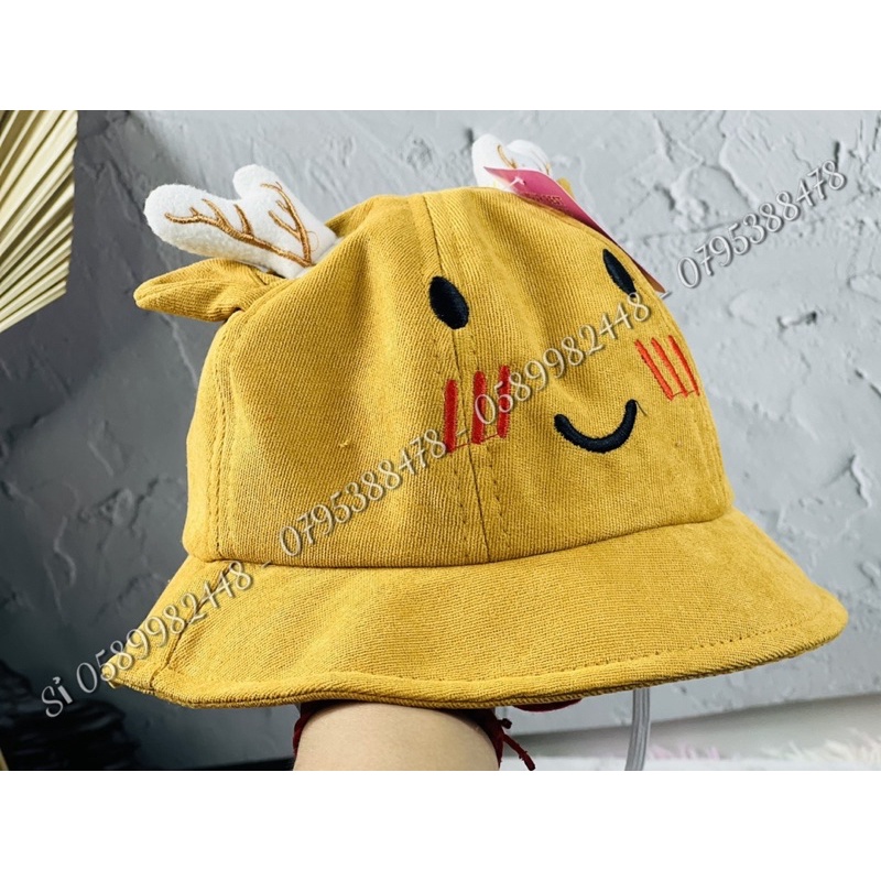 Mũ bo vành cho bé dể thương - Nón tai bèo có tai cute mặt cười cho bé đáng yêu 6 - 3tuổi 5 màu