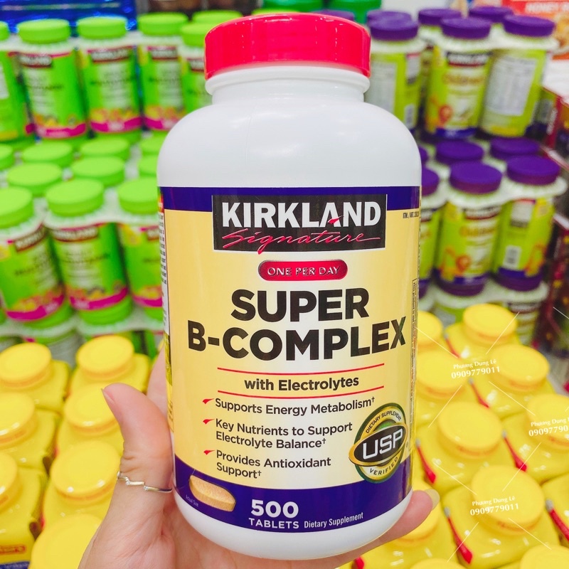 Viên uống Supper B Complex with Electrolytes Kirkland của Mỹ Bổ sung Vitamin B C và chất điện giải