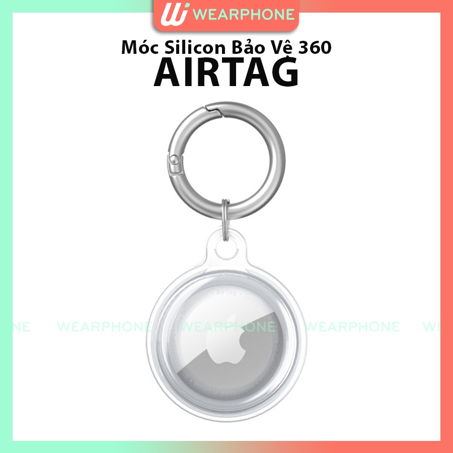 Dây đeo Airtag Móc khoá Air tag Silicon trong suốt bao full airtag bảo vệ thiết bị chống va đập Wearphone