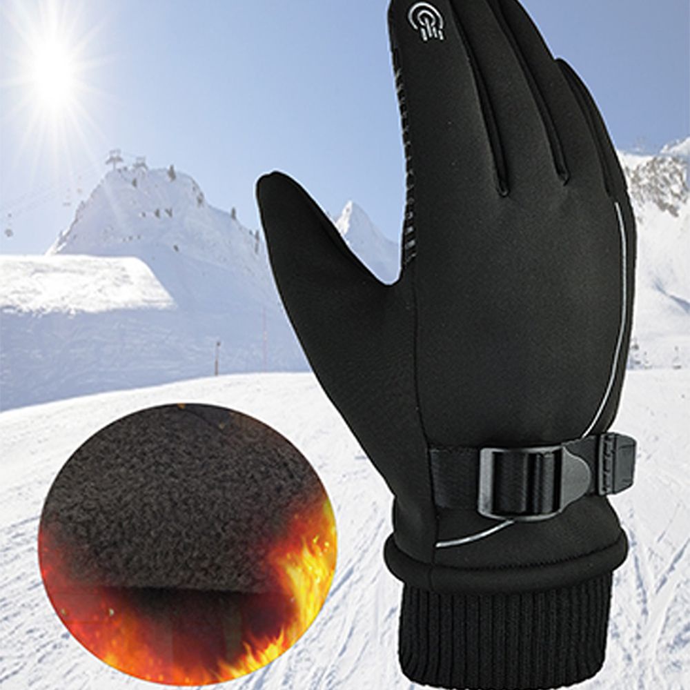 Đôi Găng Tay Thể Thao Bằng Nỉ Chống Nước Chống Trượt Giữ Ấm Mùa Đông Có Thể Chạm Màn Hình Cảm Ứng