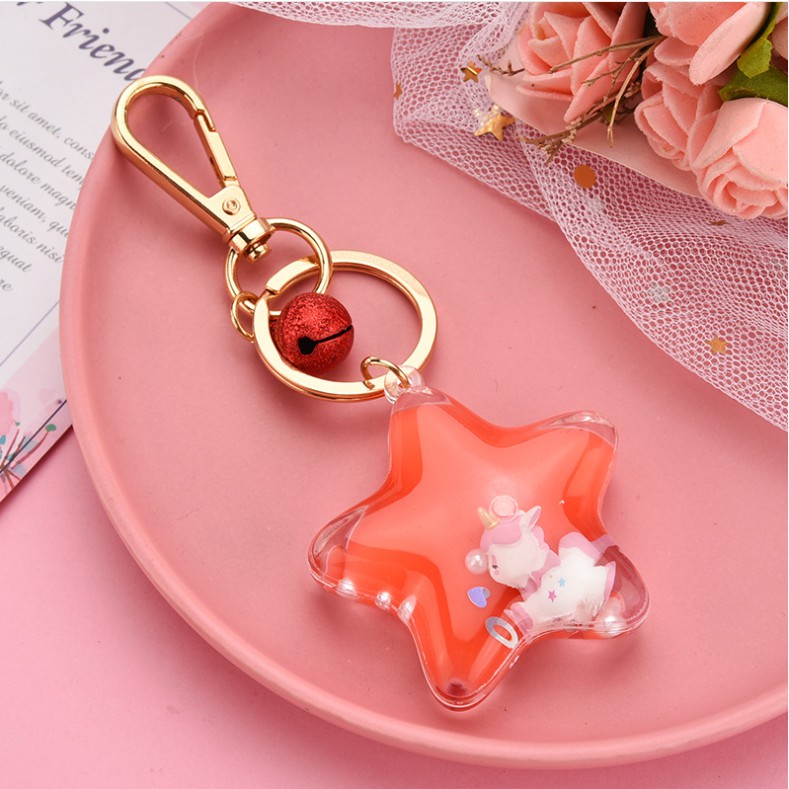 Móc khóa, móc túi Acrylic ngôi sao may mắn dễ thương cute  dùng làm quà tặng, dây treo balo, túi xách - Ráp