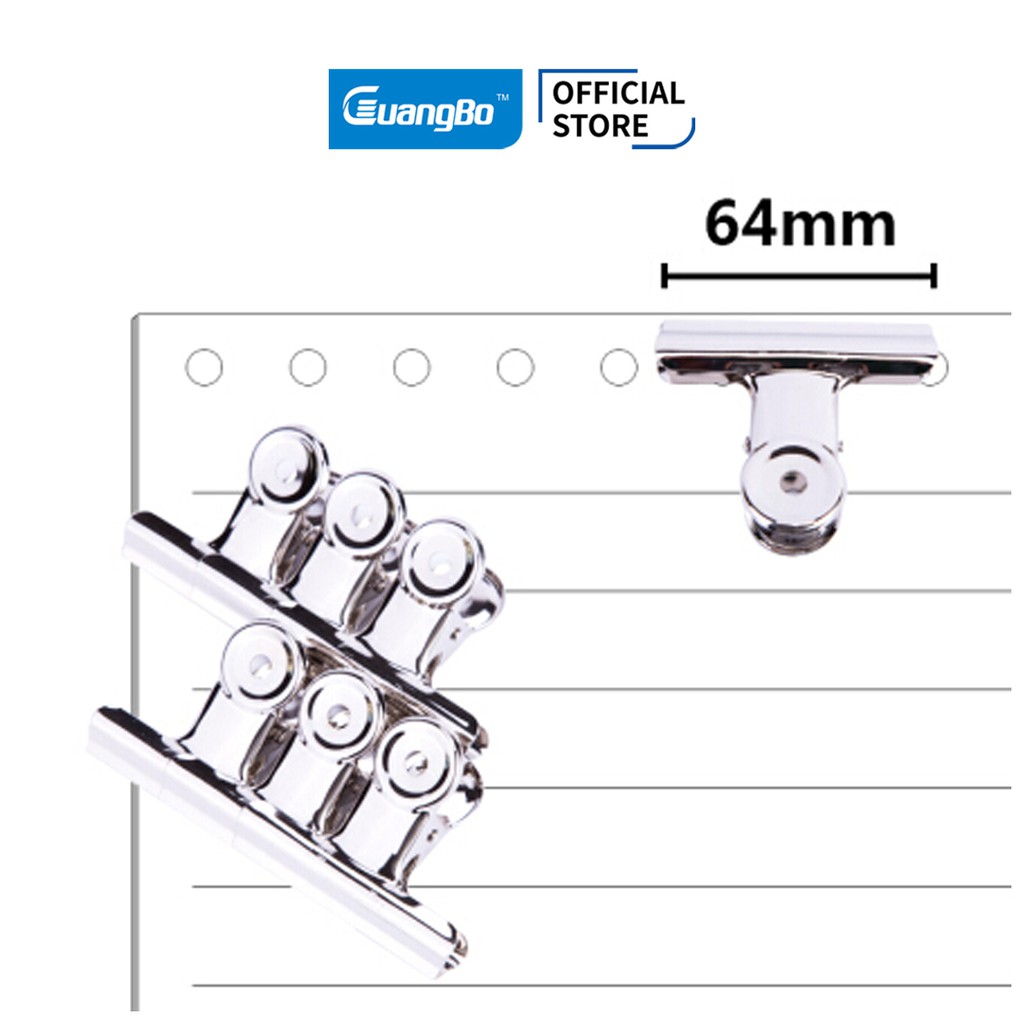 Vỉ 6 kẹp inox 64 mm Guangbo PJ5202