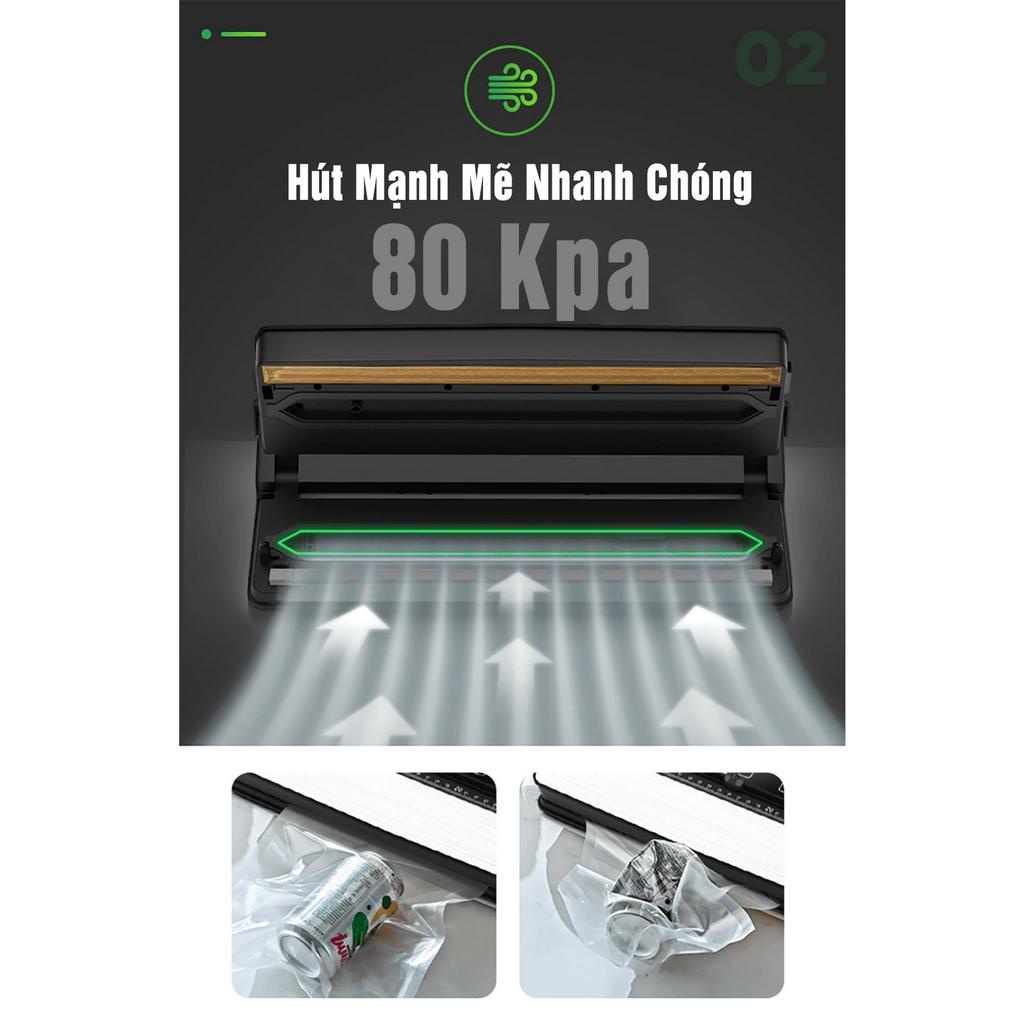 Máy Hút Chân Không Thực Phẩm AP13 Hút Mạnh Mẽ 2 Động Cơ Bơm, Đường Hàn Dính Dày 7mm, Kiểm Soát Hút Dính và Hàn Độc Lập