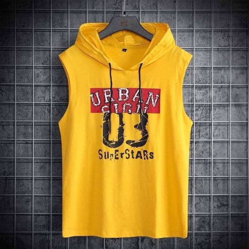 Áo tank top có mũ, thun thể thao sát nách, pull cotton, ba lỗ nam siêu đẹp