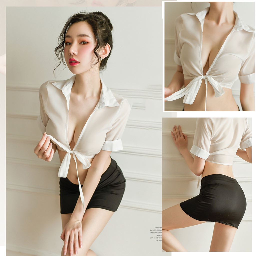 Bộ đồ ngủ sexy cosplay thư ký gợi cảm, tặng kèm quần chip G string -  Váy ngủ thư kí cosplay cho nữ | BigBuy360 - bigbuy360.vn