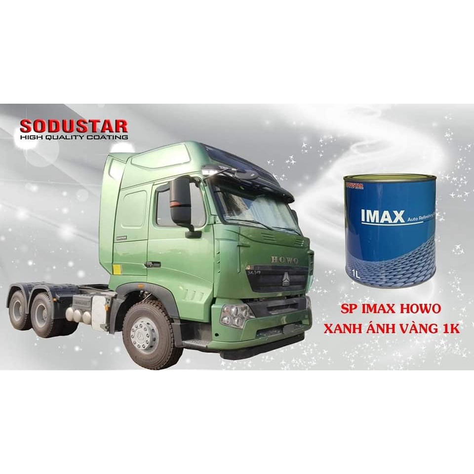 Sơn xe tải pha sẵn 2K xe HOWO ánh xanh, xe Hổ Vồ ánh vàng Sơn 1L ( Sơn oto xe máy )
