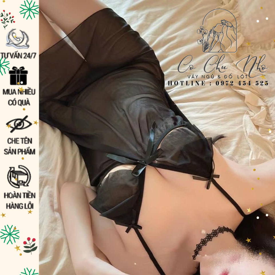 [LL605] Váy ngủ sexy gợi cảm ren xuyên thấu tặng kèm chíp - cochunhoquan11