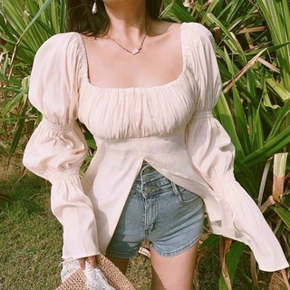 ÁO PEPLUM CỔ U XẺ (KÈM VIDEO HÌNH THẬT)