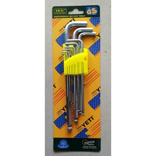 Bộ Lục Giác 9 Cây Đầu Bi YETI 1.5mm- 10mm (Chính Hãng)