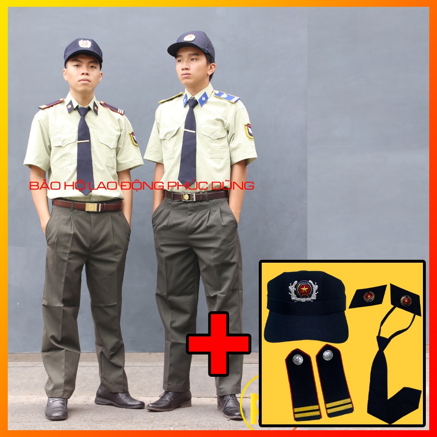 Bộ quần áo đồng phục bảo vệ ngắn tay đẹp chuyên nghiệp - ĐI KÈM TRỌN BỘ PHỤ KIỆN - màu xanh đậu thấm hút mồ hôi giá rẻ