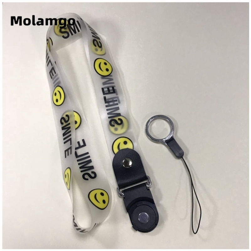 MOLAMGO  Dây đeo thẻ - điện thoại chất liệu trong suốt in hình dễ thương đáng yêu có khóa xoay tiện dụng