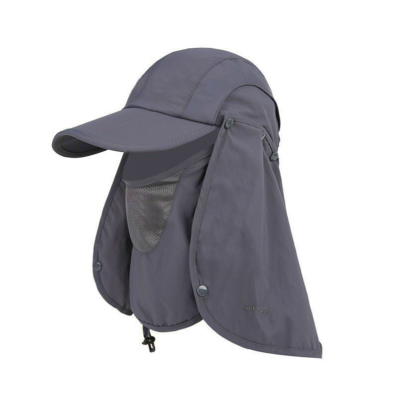 Nón Mũ Chống Nắng Chơi Golf Chất Vải Mát, Kèm Khăn Che Mặt và Chùm Gáy