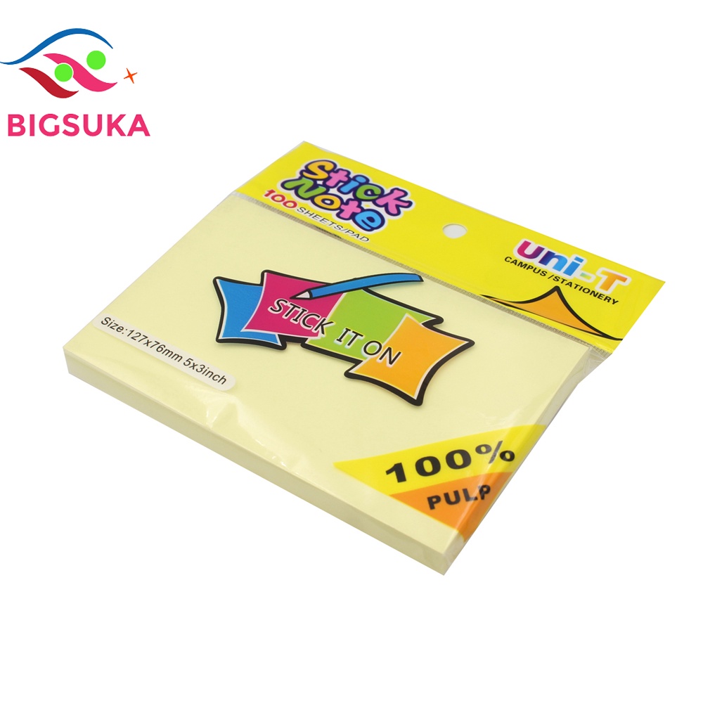 Giấy Note vàng ghi chú cute UNT 3x3mm - 100 tờ 10 xấp BIGSUKA