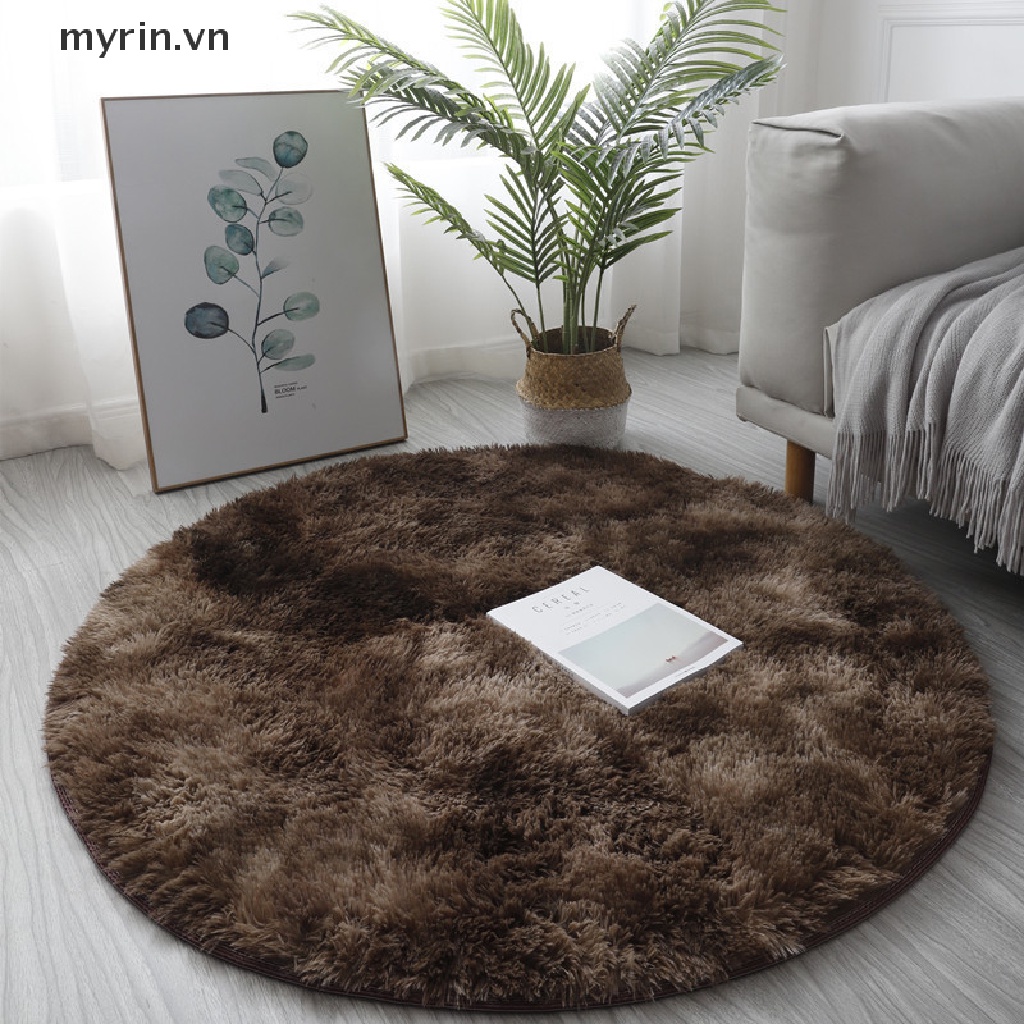 Thảm Lông Cừu Nhân Tạo Hình Tròn Mềm Mại Sang Trọng Có Thể Giặt Được