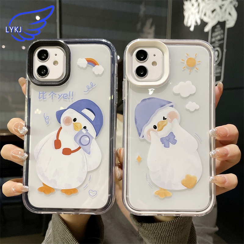 Ốp Điện Thoại tpu Chống Nước Chống Vỡ In Hình Vịt Hoạt Hình Dễ Thương Cho iPhone13 11pro xs xr xsmax 12pro