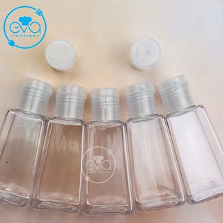 Set 5 Chai Chiết Mỹ Phẩm Nhựa Pet Nắp Bật 30 Ml Hình Thang