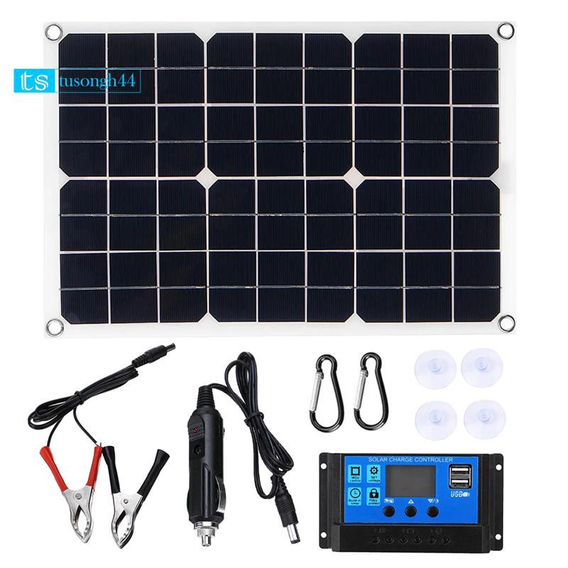 Tấm Pin Năng Lượng Mặt Trời 15w 12v Cho Caravan Van Boat Dual Usb