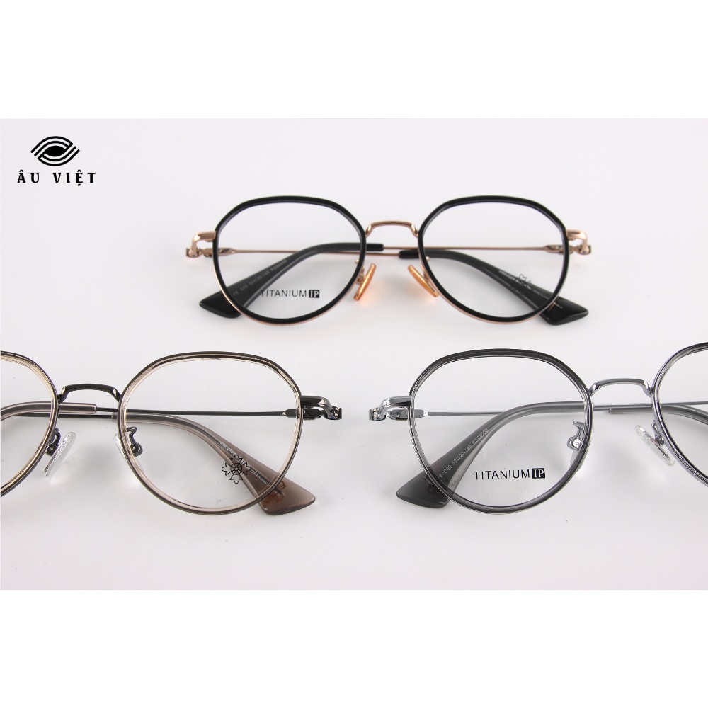 Gọng kính kim loại titanium Ch RS-88009 dáng tròn Full box