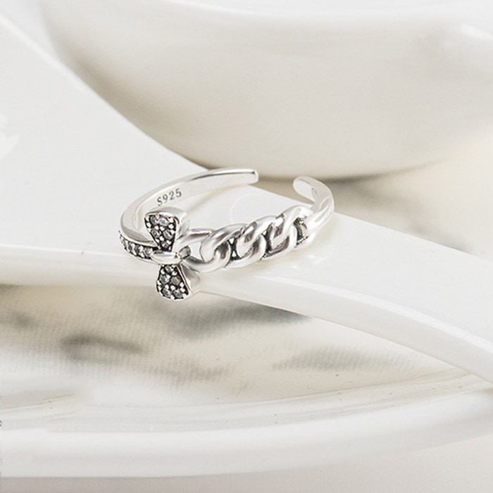 Nhẫn Bạc💕 Nhẫn Bạc Thái Nữ Hình Nơ Phá Cách N1717 - ROXI