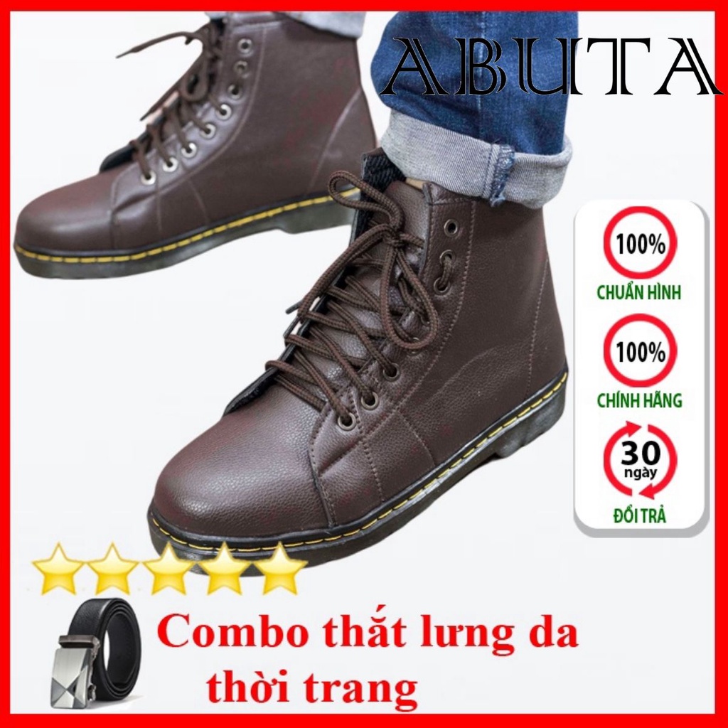 Giày Da Nam ABUTA Boot Cổ Cao Chất Đẹp Cao Cấp,Đế Khâu Chắc Chắn Form Mạnh Mẽ,Cực Nam Tính Màu Nâu- Đủ size M89-N(TL)