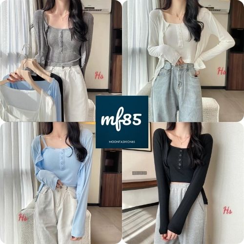 Set Áo 2 Dây 1 Hàng Cúc Giữa Body Sexy Hàn Quốc💖Moonfashion85