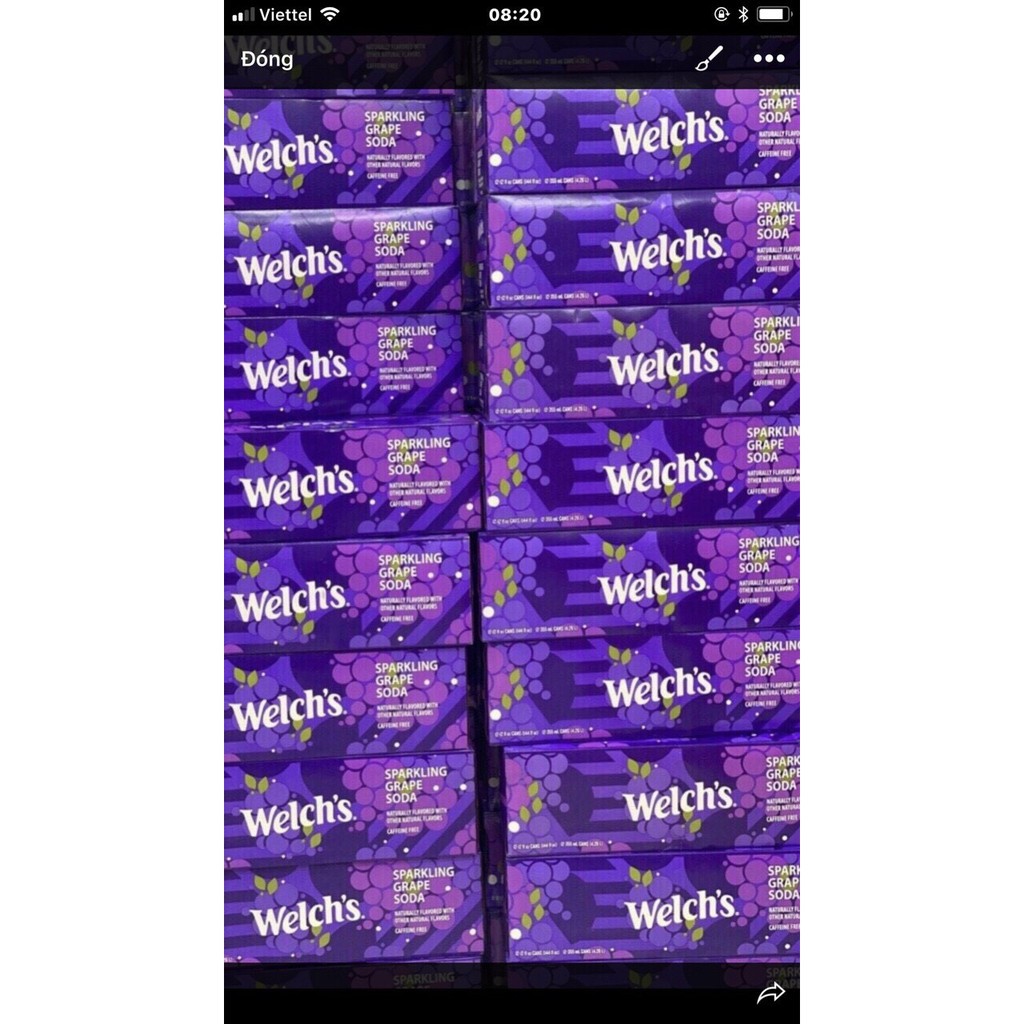 NƯỚC NGỌT MỸ WELCH'S NHO DÂU DỨA FANTA SHASTA XÁ XỊ A&W