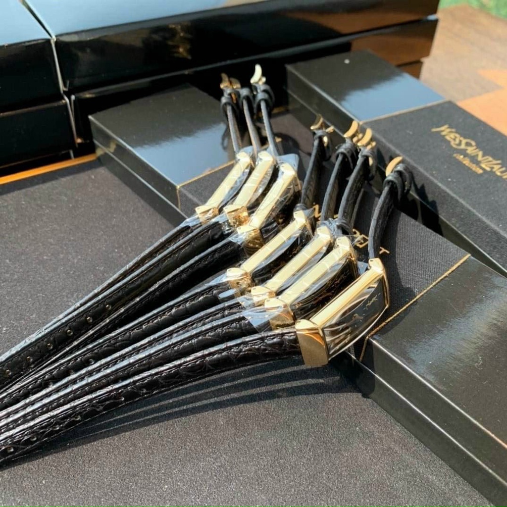 ĐỒNG HỒ SIÊU CẤP Y.SL dòng vintage E401P0 dây da nữ kính shaphire máy Thuỵ Sĩ Fullbox