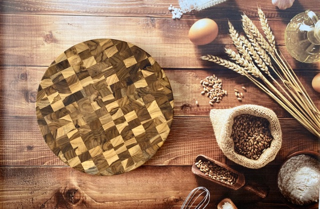 Thớt Gỗ Teak NEW M WAY Đầu Cây Tròn 40cm Dày 3,8cm