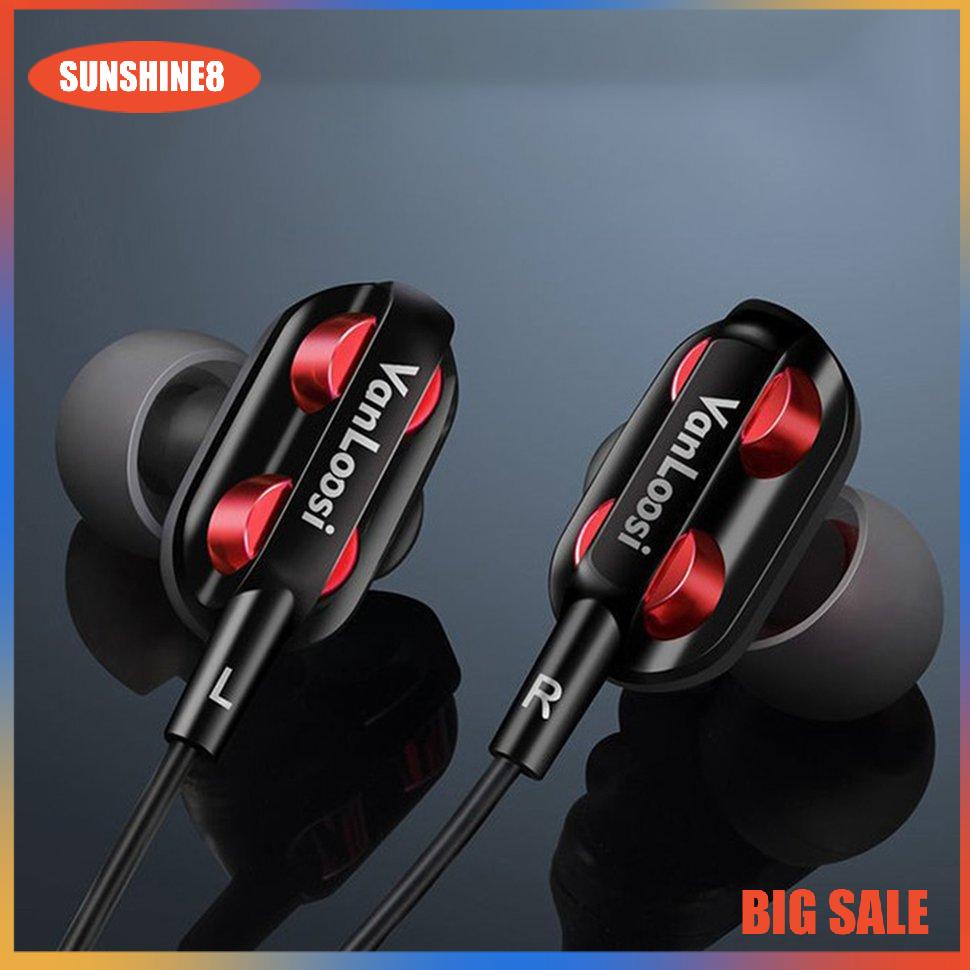 【SUN】Fashion Wired Ear Stereo Headphone Bass Subwoofer For Phone Sport Headset