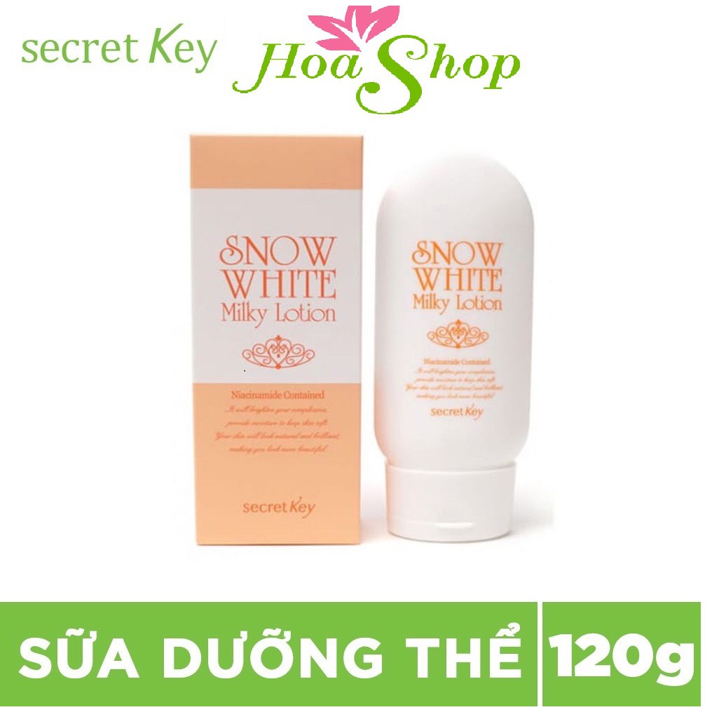 Sữa dưỡng thể dưỡng trắng SECRET KEY Snow White Milky Lotion 120g (Hộp)