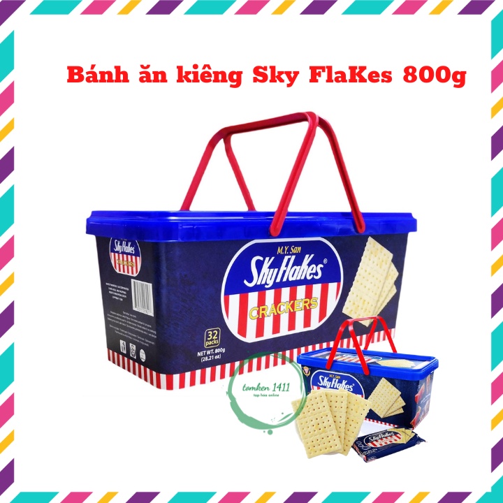 Bánh Không Đường Skyflakes Crackers - Hộp 800g (bánh ăn kiêng)