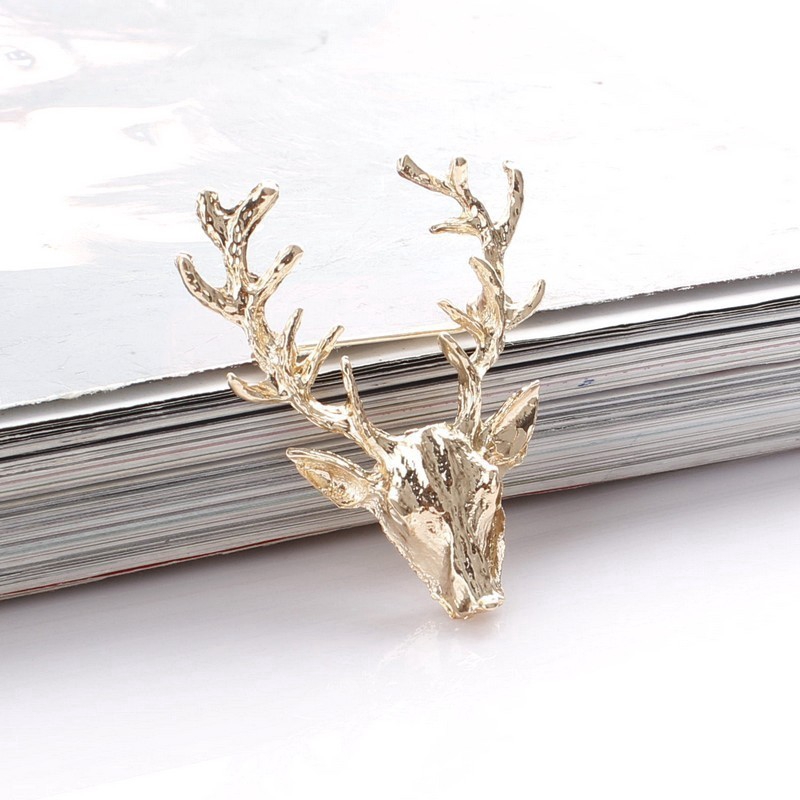 Ghim cài áo hình nai kiểu dáng cá tính thời trang