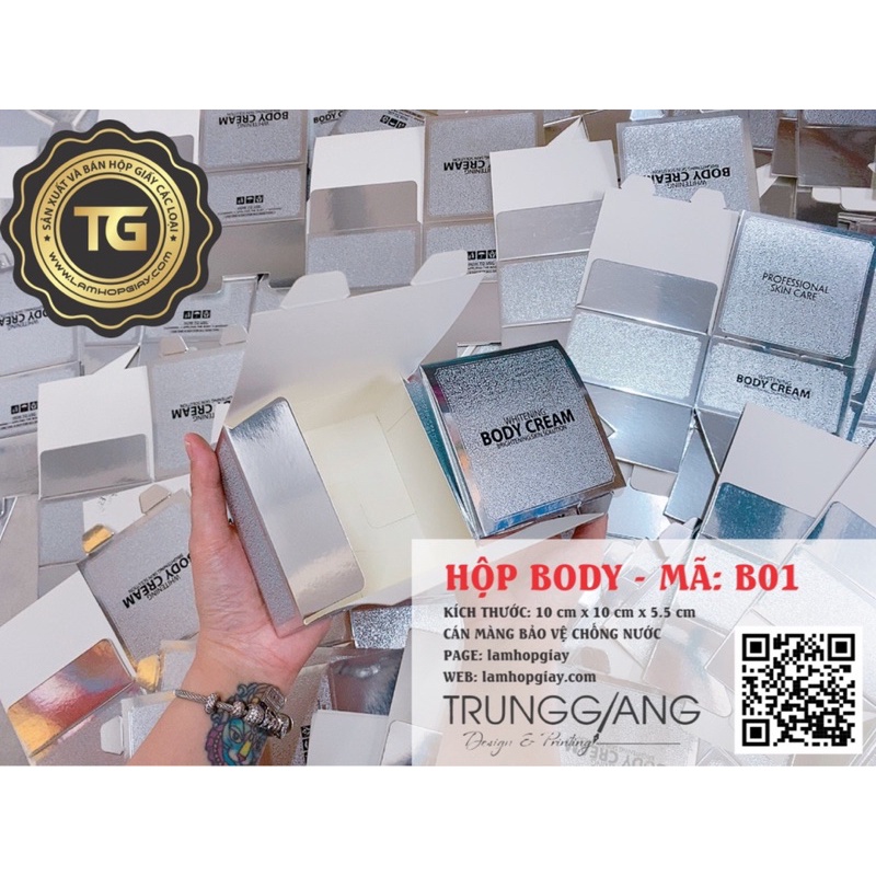 Hộp K200 Đựng Kem Body Bạc